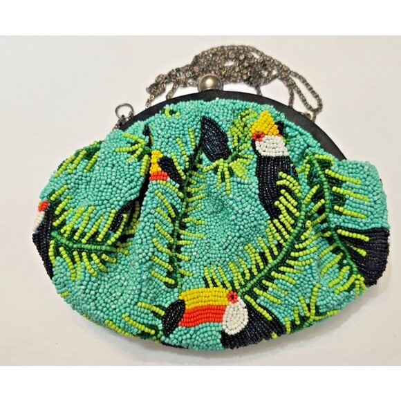 5 Elements Parrot Beaded Polti Clutch Bag - Picture 1 of 15